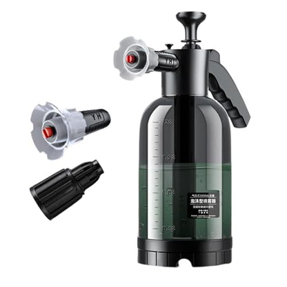 Pump Foam Sprayer Hand Pressure, 2L Snow Foam Sprayer - Car Wash Manual F-oam Bottle Soap S-prayer for Lawn Garden Cleaning Car Detailing & Washing,60° Wide Spraying Nozzles Pressure Washer Attachment - color: O-rdinary foam spray can