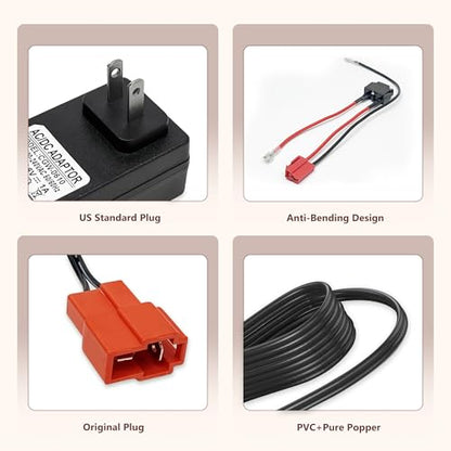 6 Volt Battery Charger for Kids Electric Car, Compatible with MINNIE MOUSE, BMX X6, Wal-Mart, Moto ATV Quad Car for Kid, Replacement Parts for Ride on Toys Kid TRAX Charger with Wire Harness Connector - size: Charger Kit