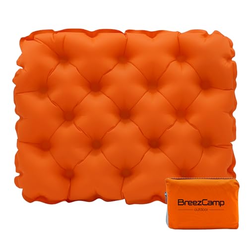 Inflatable Seat Cushion, Lightweight Stadium Seat Pad, Travel Air seat Cushion Anti-Slip for Airplane, Long Flights, Hiking, Climbing, Home and Camping, Compact Air Cushion - color: Orange