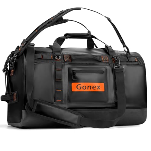 Gonex Waterproof Duffel Bag, 120L Heavy Duty Dry Duffle Bag with Reinforced Thickened Bottom, 3-in-1 Convertible Large Travel Backpack for Kayaking, Motorcycle, Camping & Boating, Black - color: Black, size: 120L
