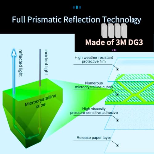 Reflective Stickers, 25 Pcs, 3MDG3, 3.15" x 1.18", Yellow-Green (Silver) Ultimate in Safety Technology. - color: Silver
