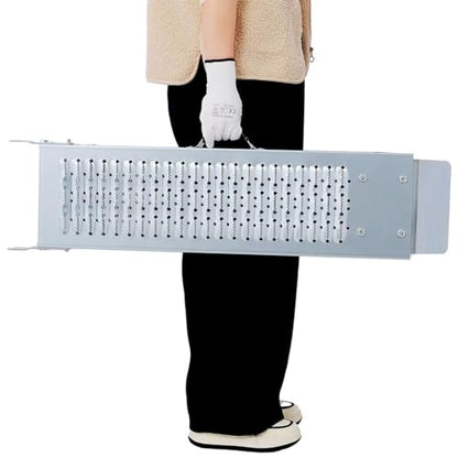 63" L Folding Steel Loading Ramps 950 lbs Capacity (Pack of 2), Heavy Duty Galvanized Ramps with Safety Straps & Gloves, Portable Non-Slip Ramps for ATV, Motorcycle, Lawn Mower, Tractor