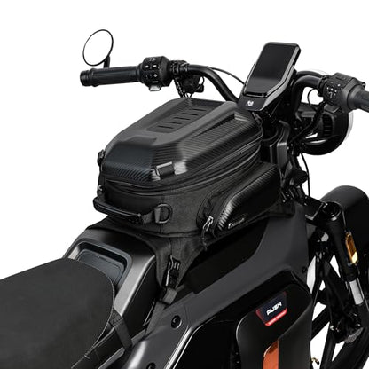 Rhinowalk Motorcycle Tank Bag Waterproof Backpack Hard-shell Expandable Rhinowalk Motorcycle Bags 15-18L Carbon Fiber Black - color: Fiber Black
