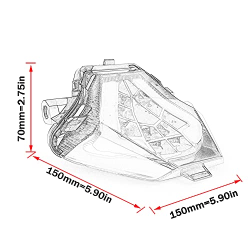 MZS Motorcycle Tail Light, LED Turn Signal Integrated Blinker Smoke Compatible with MT07 MT-07 FZ-07 FZ07 2014-2017 / YZF R3 2015-2024 / R25 2014-2024 / MT-03 2015-2019 / MT-25 2015-2019 - size: MT07/FZ07/ YZF R3/ R25/MT-03/MT-25