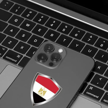 Egypt Flag Decal Sticker - Egyptian Flags Shield Shape Reflective Vinyl Car Stickers - for Car Window Bumper Laptop Waterproof Sticker (5Pcs) - color: Egypt