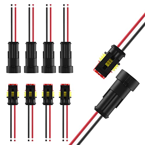 MUYI 2Pin Way 16AWG Waterproof Wire 1.5mm Series Terminal Connector-5 Kit - style: 2wire connector(5 sets)