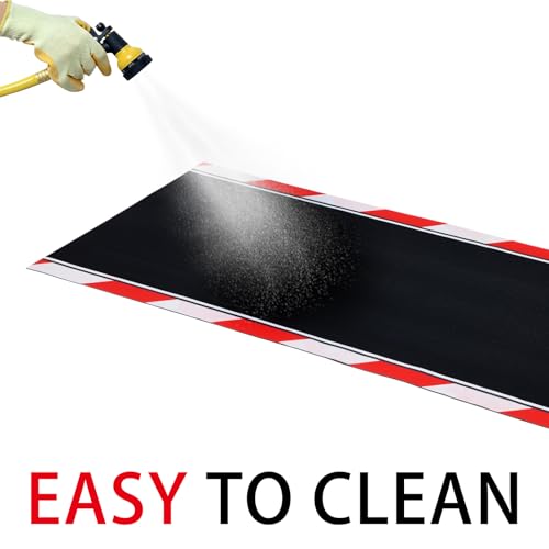 Drydiet Motorcycle Mat Garage Floor Rug Washable Parking Mats for Garage Floors Non Slip Oil Absorbent Pad Rubber Backing Layer Protects Floor(Competition Style,78 x 31 Inch) - size: 78 X 31 Inch, style: Competition Style