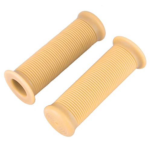 Motorcycle Grips Universal 1 Inch 25mm Handlebar Grips Pair for Vintage TPU Handlebars (Beige) - color: Beige