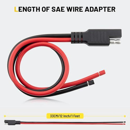 Oyviny 8PCS 12AWG SAE Connector Cable 1 Feet 2 Pin SAE Single Plug Quick Connector Disconnect Power Extension Cable Solar Panel Battery Wire 33CM for Motorcycles, Vehicle, Tractors Solar Panel