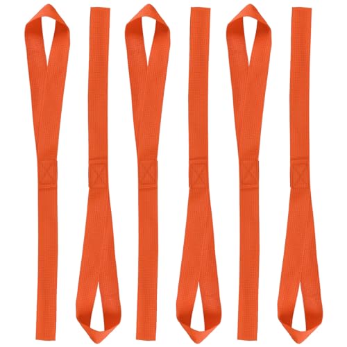 PATIKIL 16"x1" Soft Loop Tie Down Straps, 6Pcs 220lb Load Capacity 1100lb Breaking Strength Strap Loops for Securing ATV UTV Motorcycles Bikes Cargo, Orange - color: Orange, size: 16"x1"