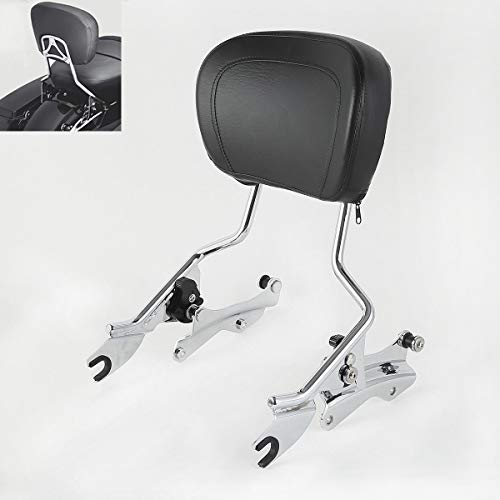 TCMT Detachable Passenger Backrest Sissy Bar With 4 Point Docking Hardware Kits Fits For Harley Touring CVO Road Glide Street Glide Road King 2014-2025 Electra Glide Standard 2019-2022 - color: Style A Chrome, size: Fit For 2014-2025 Touring