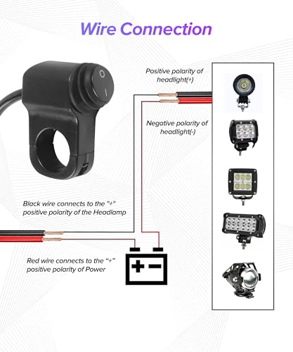 Motorcycle Handlebar Switch,Car Accessories Handlebar Switch,Waterproof Motorcycle Light Toggle Switchs,Powersports Handlebar Accessories,Suitable for Most Motorcycles,ATVs,Bikes,and UTVs