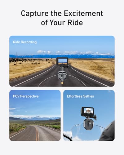 Motorcycle Windshield Clip Camera Mount, Quick Release Motorbike Windscreen Clamp for DJI Action 6/5/4/3, GoPro Mission 1 PRO, Hero 13/12/11/10, Insta360 Luna Ultra, Insta360 X5 X4, Xtra Muse