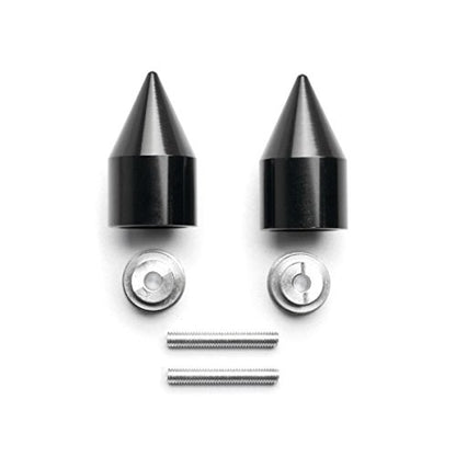 Black Spiked Bar Ends Weights Sliders - Compatible with Honda CBR 600 900 929 954 1000 "RR" and More! (1987-2013)