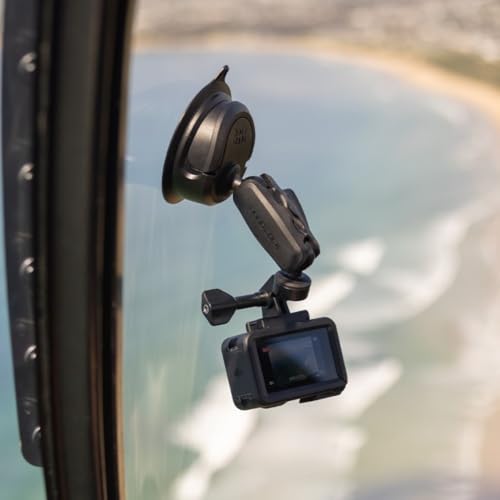 Quad Lock 360 Action Camera Kit with Suction Base and Dual Pivot Arm (Medium) Compatible with GoPro, Action Cameras and Compatible Lights - size: Medium (3")