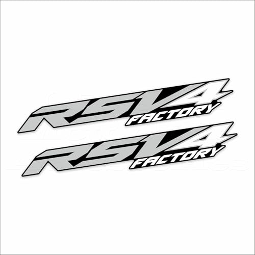 Motorcycle Rear Fairing Reflective Sticker Decals- Waterproof Decal Compatible with Aprilia RSV4 2021-2024 (Gray-White) - color: Gray-white