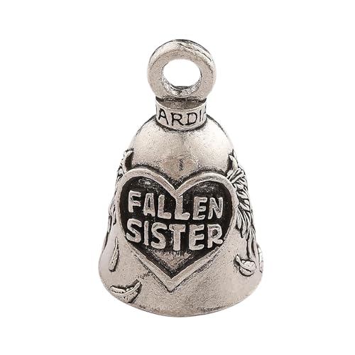 Guardian Bell Fallen Sister Good Luck Bell w/Keyring & Black Velvet Gift Bag | Motorcycle Bell | Lead-Free Pewter | Good Luck Gift to Friends & Family | Bike Bell | Made in USA - color: Fallen Sister