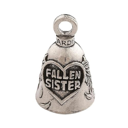 Guardian Bell Fallen Sister Good Luck Bell w/Keyring & Black Velvet Gift Bag | Motorcycle Bell | Lead-Free Pewter | Good Luck Gift to Friends & Family | Bike Bell | Made in USA - color: Fallen Sister