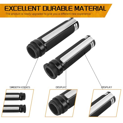 Motorcycle Hand Grips Handlebar Grips Fit for Harley Touring 2008-2025 Trike 2008-2025 Softail 2016-2024, 1 Inch Electronic Throttle Hand Grips - color: Black and White