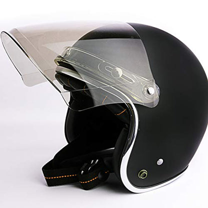 3-Snap Flip Up Full Shield Visor for Motorcycle Half Open Face Helmets (Light Smoke) - color: Light Smoke