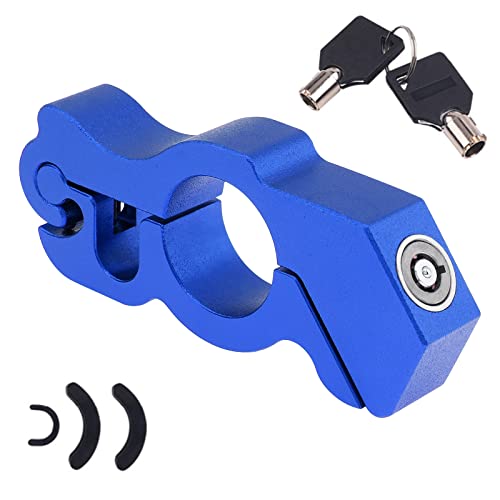 Windance Motorcycle Anti Theft Lock,Heavy Duty Front Brake Lock,Throttle Grip Clutch Brake Lever Handlebar Protection (Blue, L) - color: Blue