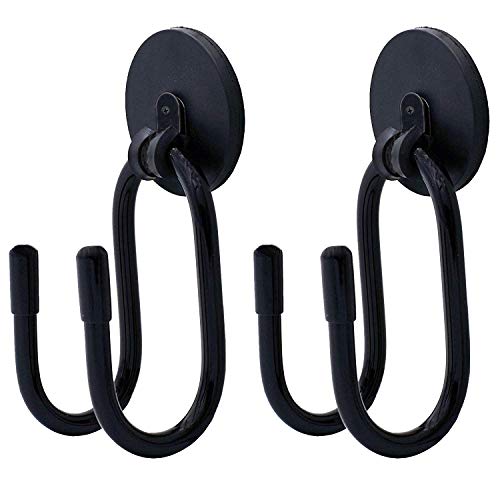 AUXPhome 2Pack Magnetic Hanger Magnetic Hook for Cowboy Hat, Hard hat, Cords,Tools,Bags,Towels, Shoes, Toys, Umbrella, Hand Tools, etc - Strong Magnet - No Scratches to The Surface