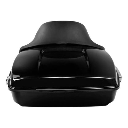 TCMT Chopped Motorcycle Trunk Box Backrest Mounting Rack Fit For Harley Touring 1997-2008 Road King Road Street Electra Glide Pack - color: Set B1 Chrome Latches#Chrome Rack
