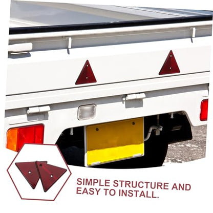 2pcs Reflective Triangle Safety Signs for Vehicles Emergency Roadside Warning Reflectors for Cars Trucks and Trailers Weather-resistant and Visible Low Light Conditions