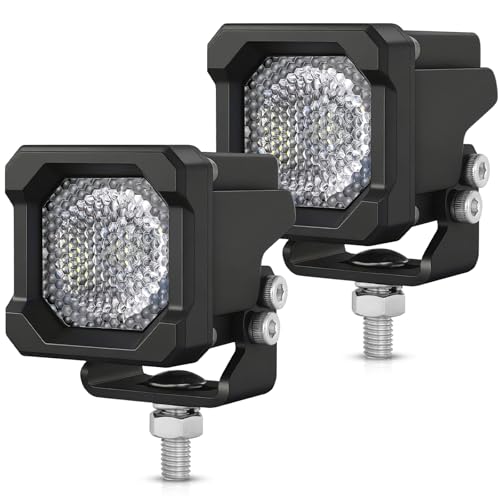 LED Pods, OFFROADTOWN 2inch 50W LED Cubes Flood Off Road Driving Lights Pods Backup Reverse Light Scene Light for Truck Pickup UTV ATV SUV 4x4 Car Motorcycle - Flood - color: 2inch_White Flood