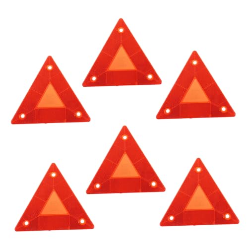 Alipis 6Pcs Slow Moving Vehicle Triangle Reflectors Durable Safety Sign Flexible Mounting for Cars Trucks Enhance Road Visibility Reduce Accidents
