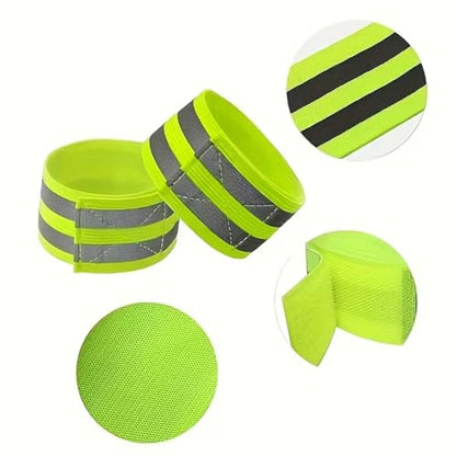 4pcs Cycling Luminous Armband，Safety Visibility Cycling Armband，Adjustable Sports Reflective Armband，Multi-Purpose Outdoor Activity Armband