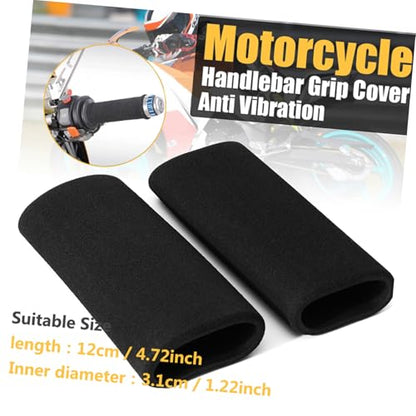 Cabilock Non Skid Motorcycle Handlebar Grips Elastic Sponge Covers for Enhanced Comfort and Safety for Motorbike - size: 12X2.1X2.1CM