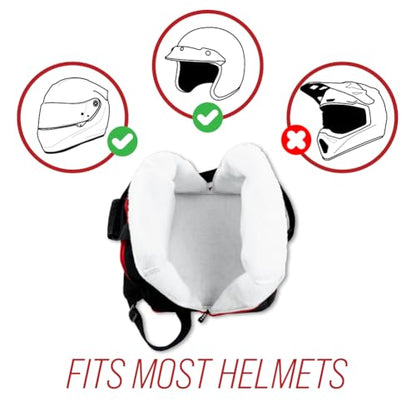 Motorcycle Helmet Bag & Racing Helmet Bag for Travel and Storage – Fleece Lined Helmet Carrier with Hidden Shoe Compartment, Waterproof 600D Oxford Motorcycle Gear Bag for Auto Racing, Track Day