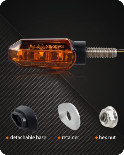 4PCS Universal Motorcycle Turn Signals Front Rear LED Turn Signal Light Mini Amber Blinkers for Motorbike Scooter Quad Cruiser Off Road Touring - color: amber