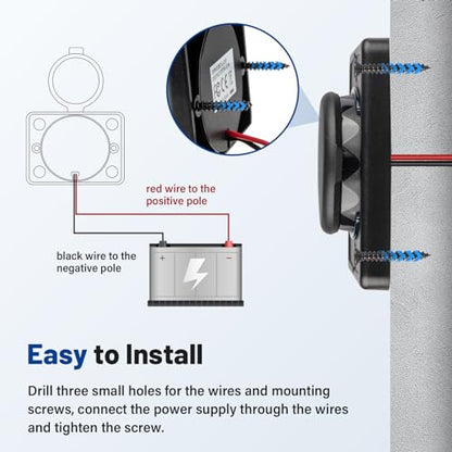 Anina 2pcs RV Dual USB Charger Socket with Cap 12V/24V Car Usb Outlet USB-A Port Panel Wall Surface Mount for Car RV Boat Marine Truck Automotive Motorcycle