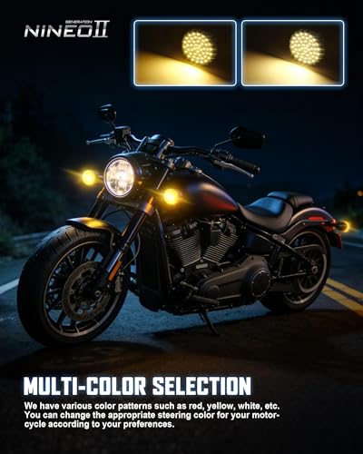 NINEO Motorcycle 1157 LED Turn Signals, Pack of 2 | Amber Bright Blinkers, As Original 2" Bullet Style Models, Front and Daytime Running, Compatible for Most Family Motorcycle, - size: 1157 amber