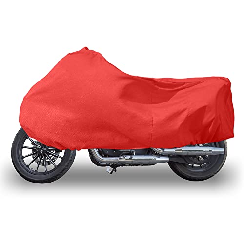Motoforti M Indoor Motorcycle Cover Elastic Dust-Proof Covers Motorbikes Cover Sun Snow Protector for Honda CB CBR for Kawasaki KX KLX Dirt Bikes Red - color: Red, size: M