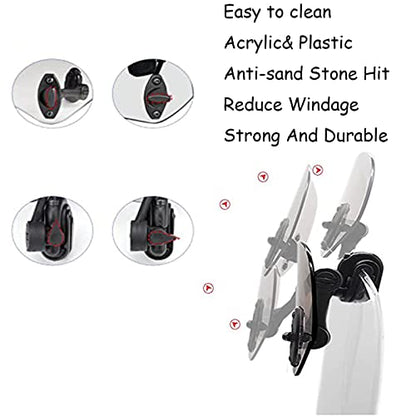 Universal Motorcycle Windshield Extension Adjustable Windscreen Spoiler Clamps for Kawasaki Yamaha Harley Suzuki Buell Ducati Aprilia(280mm Transparent) - color: 280mm transparent