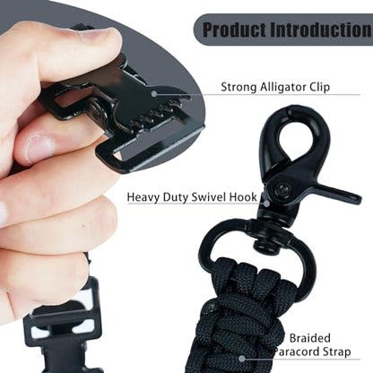 KUNN Double End Tactical Glove Clips Work Glove Holders Hardhat Holder for Heavy Duty Belt,Outdoor Backpack - color: Black