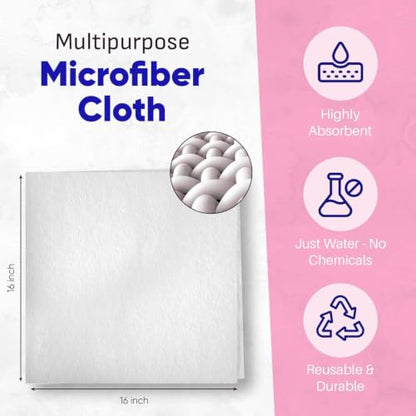 Cloth Premium Microfiber Cleaning Cloths (2-Pack) - Streak-Free Highly Absorbent Towels for Cars, Kitchen, Glass, and Automotive Surfaces Soft Lint-Free Reusable Multipurpose Cleaning Rags