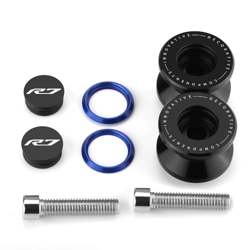 M6 Motorcycle Swingarm Spools Slider Compatible With YAMAHA YZF R7 2021 2022 2023 2024 2025 2026 | Swing Arm Stand Bobbins Screws YZF-R7 YZFR7 Accessories (black-1) - color: black-1