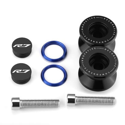 M6 Motorcycle Swingarm Spools Slider Compatible With YAMAHA YZF R7 2021 2022 2023 2024 2025 2026 | Swing Arm Stand Bobbins Screws YZF-R7 YZFR7 Accessories (black-1) - color: black-1