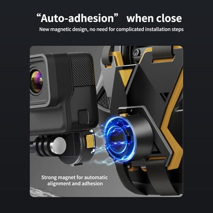 Chin Strap Mount Adjustable Magnetic Quick Release for Motorcycle Helmet,Compatible with Gopro Hero 13/12/11/10/9/8/7/6/5 Black, DJI Osmo Action 5 Pro/4/3, Insta360 ONE R, AKASO, and More