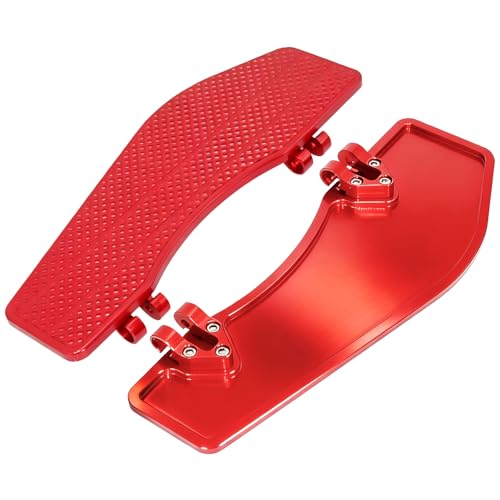 Red Big Rider's Floorboard, Front Footboards Foot Padels Footrest for Harley Touring Road King/Road Glide/Street Glide/Electra Glide/Ultra 1986-2025, Softail 1986-2017 - color: Driver Floor Board-Red