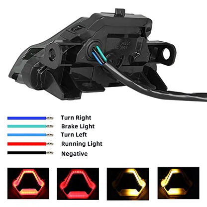 Motorcycle Brake Light Tail Lamp with LED Turn Signals Replacement for Yamaha YZF R3 R25 Y15ZR MT07 FZ07 LC150