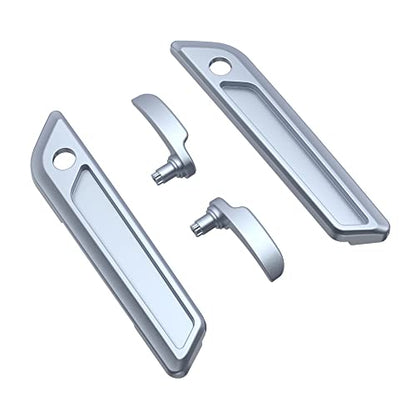 Advanblack Saddlebag Latches Covers, Lid Lifters Levers Fit for 2014+ Harley Touring Hard Saddlebags - Atlas Silver Metallic - color: Atlas Silver Metallic