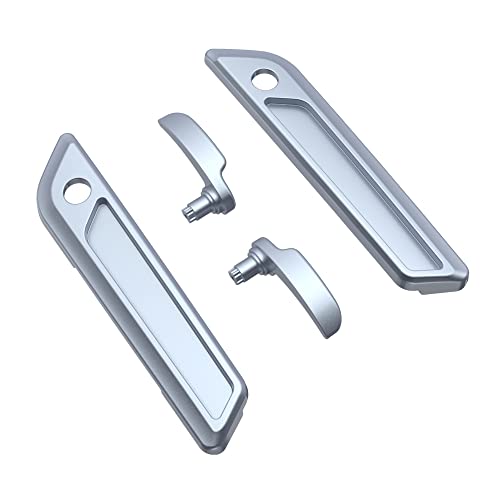 Advanblack Saddlebag Latches Covers, Lid Lifters Levers Fit for 2014+ Harley Touring Hard Saddlebags - Atlas Silver Metallic - color: Atlas Silver Metallic