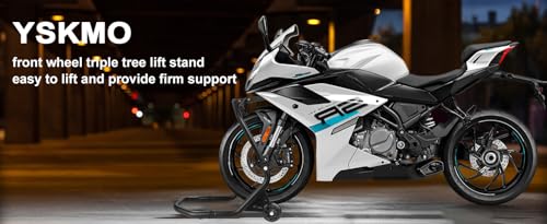 Motorcycle Front Wheel Triple Tree Lift Stand,500Lbs Capacity,Series of pins: 1.06", 0.95", 0.79", 0.7", 0.59", Φ1.5" tube, For Yamaha, Suzuki, Ducati, BMW