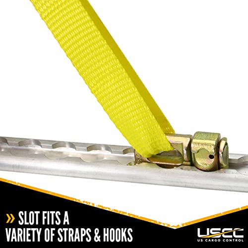 US Cargo Control L Track Double Stud Fitting (4 Pack) 5,000 Pounds Break Strength, Use with L Track Rails in Truck Bed or Trailer to tie Down ATV, Motorcycle, Automatic Locking with Spring Release - size: 4 units