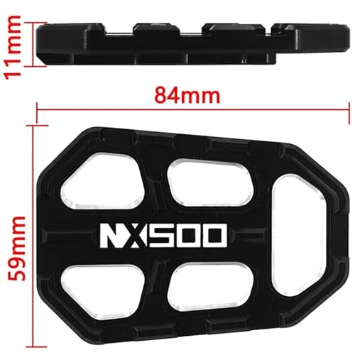 Motorcycle Foot Pegs Front Footpegs Footrests Pedal Enlarger Brake Extension for Honda NX500 2023 2024 2025(Foot Pedals Black) - color: Foot pedals Black